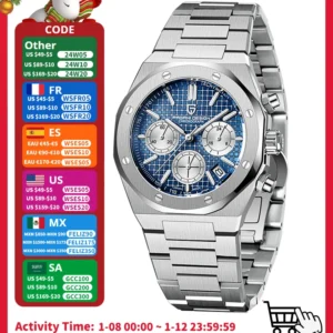 2023 New PAGANI Design Men's Quartz Watches Sapphire Stainless Steel Chronograph 200m Waterproof Sports Watche Reloj Hombre